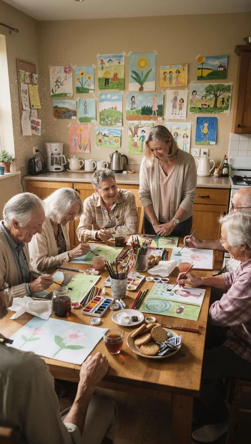 Art therapy session aiding trauma recovery and self-expression