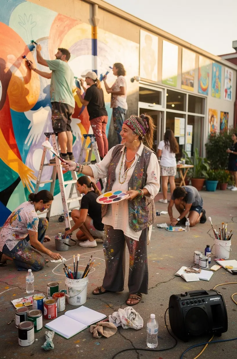 Art therapy session promoting mental health through creativity.